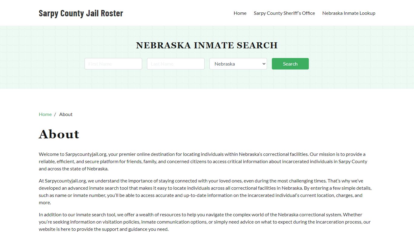 About - sarpycountyjail.org